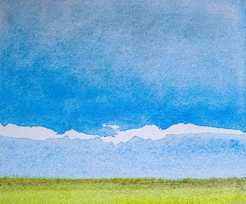 Niederländische Landschaft | Minimalistische Aquarellmalerei