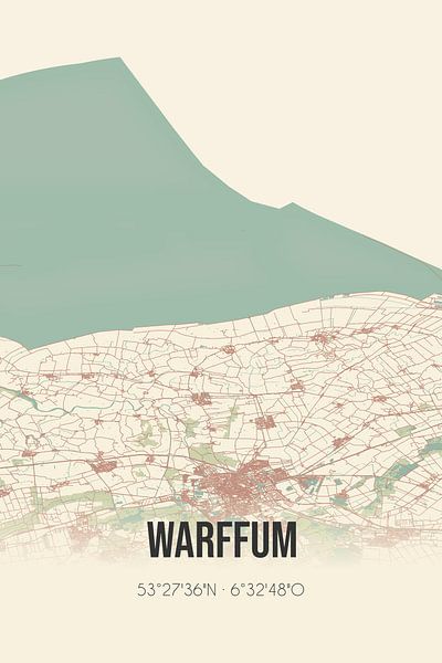 Vintage map of Warffum (Groningen) by Prints of Place