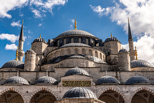 The domes of the Blue Mosque in Istanbul