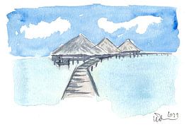 Romantic overwater lodge in French Polynesia by Markus Bleichner