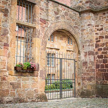 Idyllic courtyard at castle
