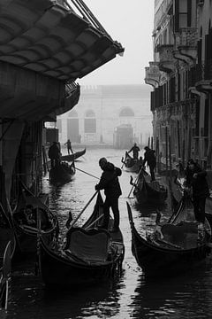 Gondel-Silhouetten Venedig von Sander Groenendijk