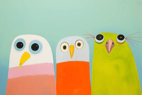 Oiseaux joyeux et colorés