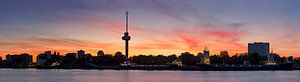 Panorama Euromast Rotterdam vlak na zonsondergang van Anton de Zeeuw