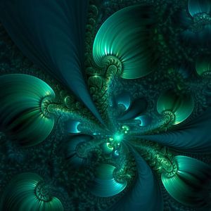 fractales bleu-vert