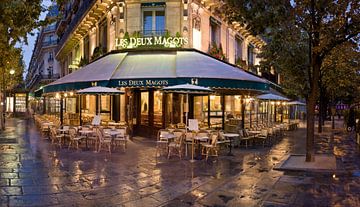A café in Paris in the early morning / Les Deux Magots in Paris on by Nico Geerlings