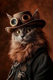 Steampunk Nebelung Katze von Harry Hadders Design