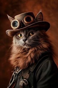 Steampunk Nebelung Katze