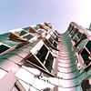 Façade Architecture Gehry Bâtiments dans les médias Port de Düsseldorf avec ciel sur Dieter Walther