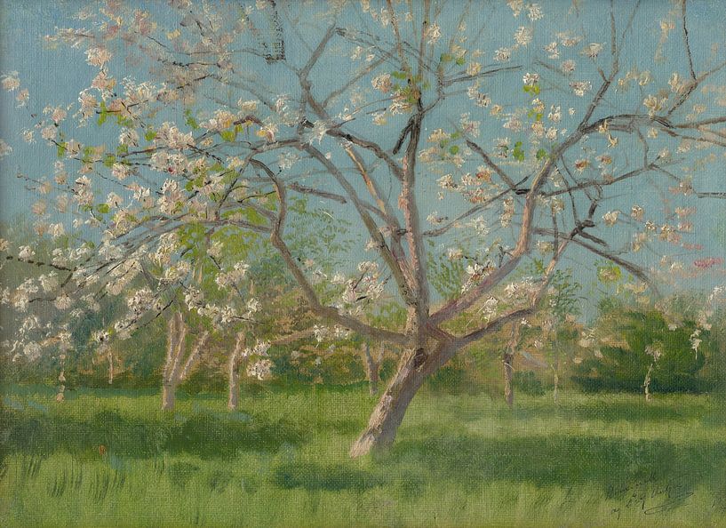 Study of Blooming Trees in an Orchard, Ladislav Mednyánszky by Masterful Masters