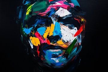 Colourful portrait - Abstract face mask by Poster Art Shop