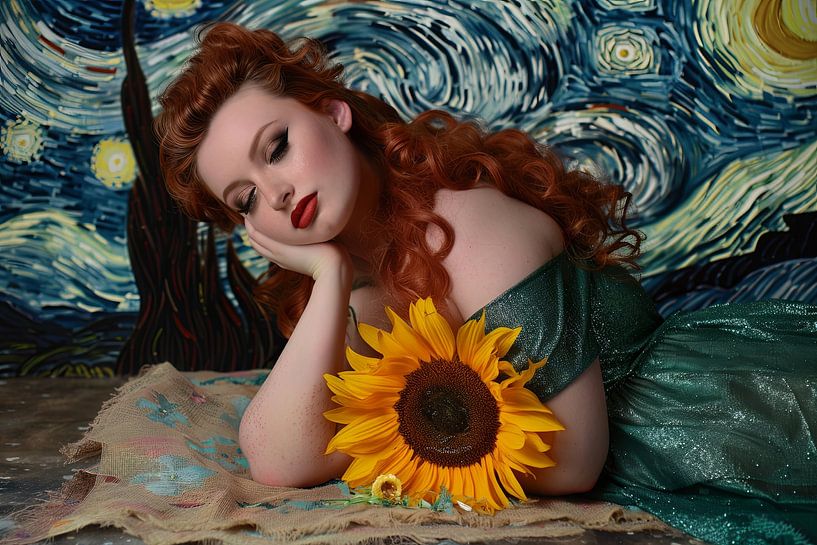 Portrait avec influence de Van Gogh par Egon Zitter