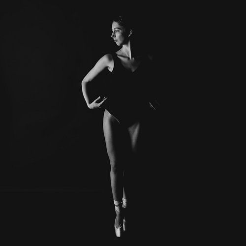 Ballet Fotografie Canvas – Balletdanser Zwart-Wit Wanddecoratie 04