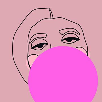 Bubble Gum Girl van Mad Dog Art