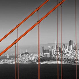 SAN FRANCISCO Golden Gate Bridge | Panorama von Melanie Viola
