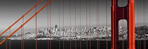 SAN FRANCISCO Golden Gate Bridge | Panorama von Melanie Viola