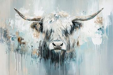 Schottische Highlander abstrakte Malerei von Art & Soul Creations