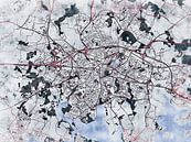 Kaart van Vannes in de stijl 'White Winter' van Maporia thumbnail