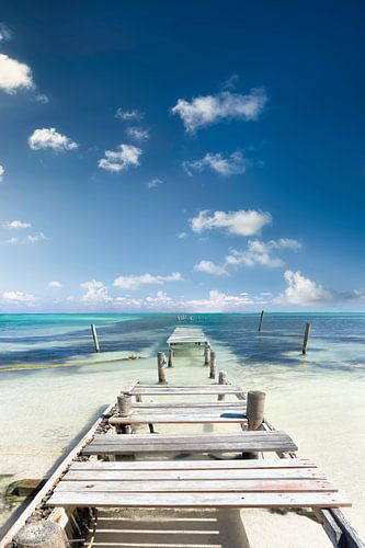 Steiger op het Caribische strand