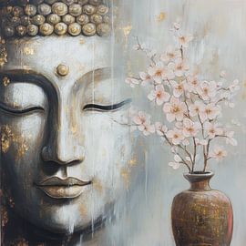 Buddha Porträt im Japandi Stil von Wilma Mesman