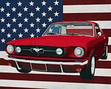 Ford Mustang 1964 GT in front of the American flag by Art to make a house your home thumbnail