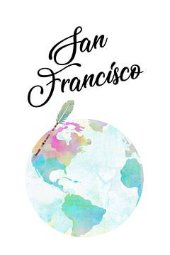 San Francisco auf dem Globus van Green Nest