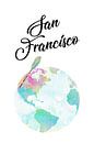 San Francisco auf dem Globus von Green Nest Miniaturansicht