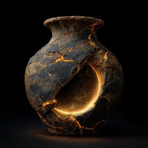 Sonnenfinsternis in einer zerbrochenen Vase
