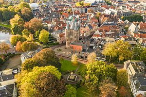 Luftaufnahme der Stadt Zwolle am Sassenpoort im Herbst