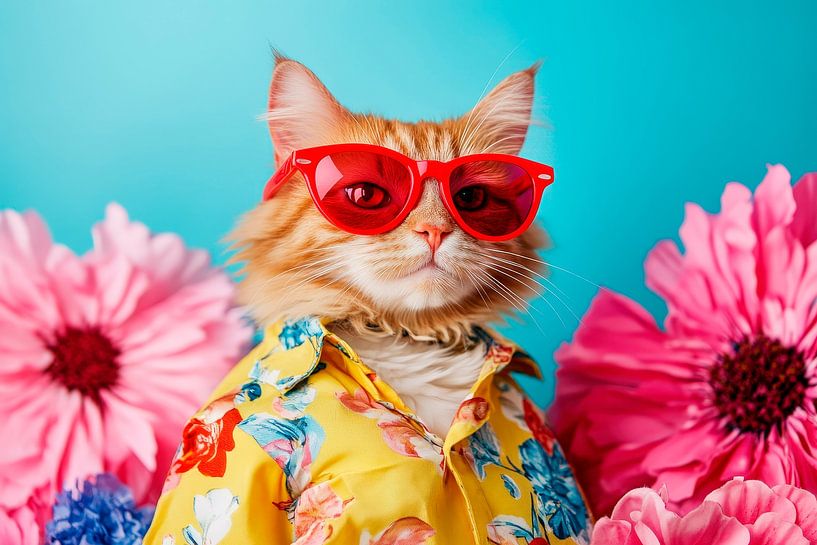 Holiday mood with a stylish cat by Poster Art Shop