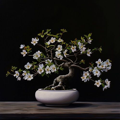 Bonsai with wild tulip