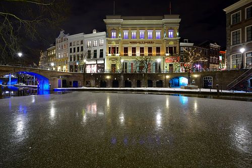 Oudegracht in Utrecht with Bezembrug and Winkel van Sinkel