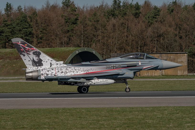 Surprise at Wittmund Air Base: Von Richthofen livery on Eurofighter taxied past after the plane had  by Jaap van den Berg