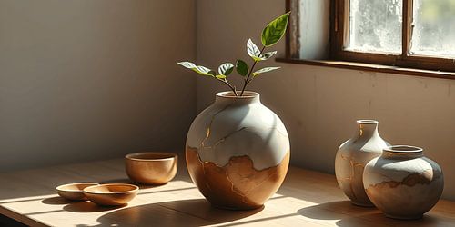 Japandi Japans Kintsugi Stilleven – De Schoonheid van Herstel