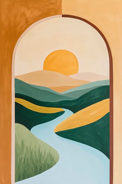 Landschaft im Licht des Sonnenuntergangs von Poster Art Shop