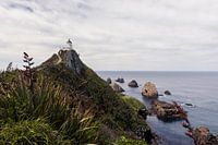 Lighthouse on a cliff in New Zealand