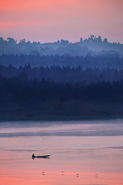 Magical sunrise over river nile by Krijn van der Giessen