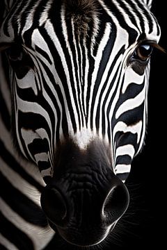 Animal portrait in black and white minimalist art photography