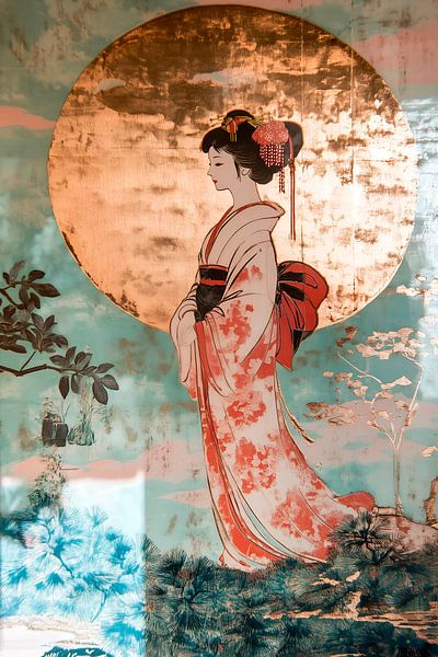 Geisha met zon van StudioMaria.nl