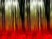 Abstract autumn forest in rood en groen tonen van Studio Mirabelle thumbnail
