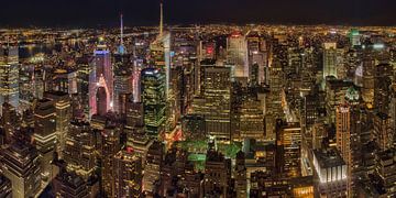 New York night sky line van Bob de Bruin