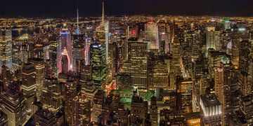 Ligne du ciel nocturne de New York sur Bob de Bruin