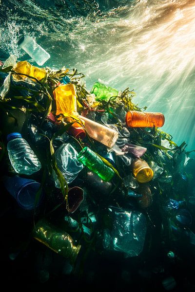 La lumière sur un site de collecte de déchets sous-marin par Poster Art Shop