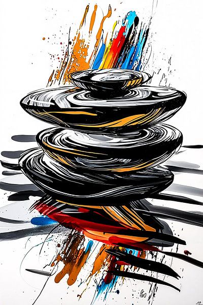 Abstracte balans met kleurcontrast van Art & Soul Creations