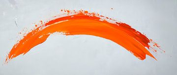 Bright orange brushstroke by Poster Art Shop
