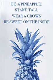 Un demi-ananas avec une citation amusante sur Margriet Hulsker