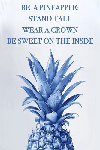 Un demi-ananas avec une citation amusante sur Margriet Hulsker