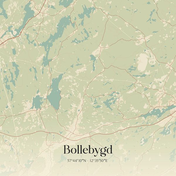 Vintage map of Bollebygd, Sweden. by Prints of Place