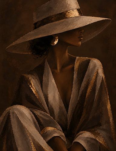 Woman’s hat with gold