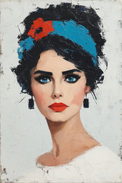 peinture femme avec fleurs par Egon Zitter